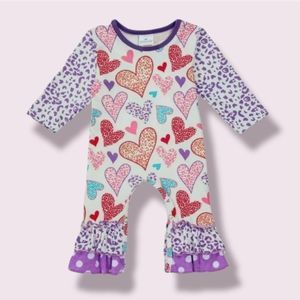 Baby Long Sleeve Romper Multicolor Hearts